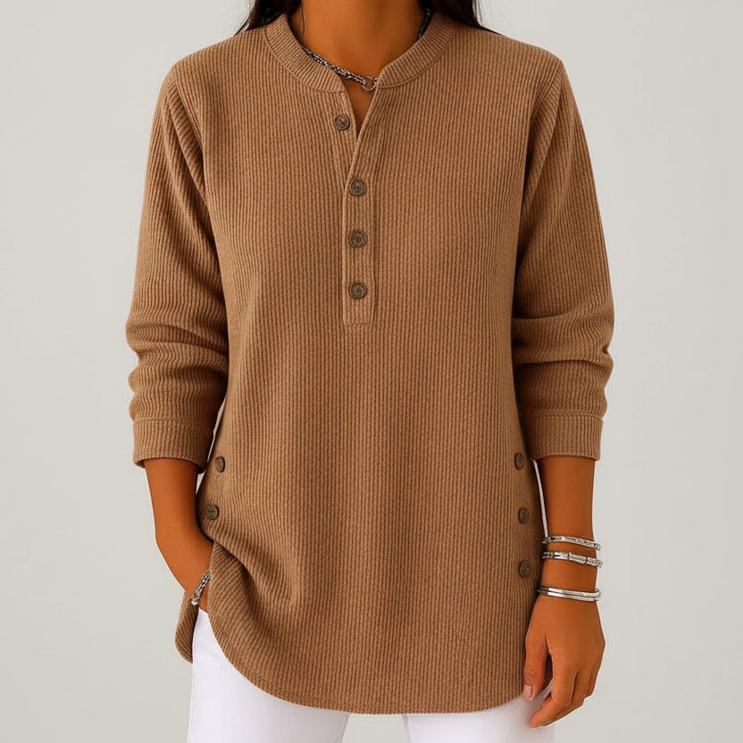 Luna | Sudadera de cuello redondo de punto holgado para mujer