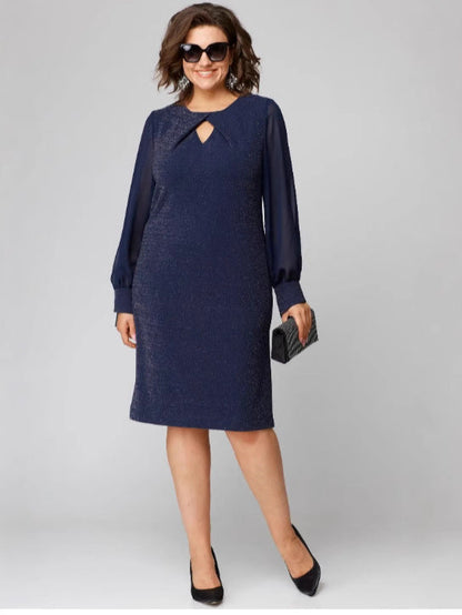 Loredana | Vestido negro elegante con mangas de chifón