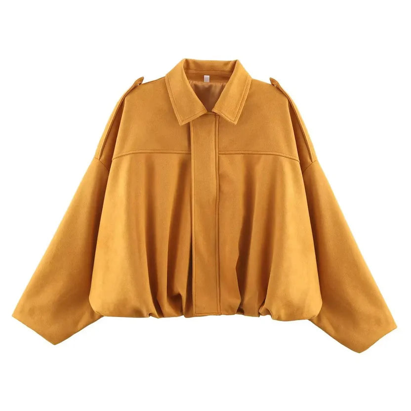 Puchi | Chaqueta Bomber Vintage Efecto Ante - ZARA