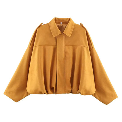 Puchi | Chaqueta Bomber Vintage Efecto Ante - ZARA