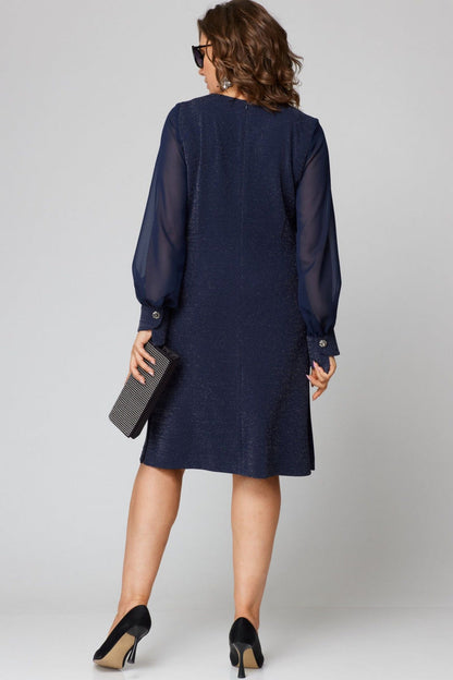 Loredana | Vestido negro elegante con mangas de chifón