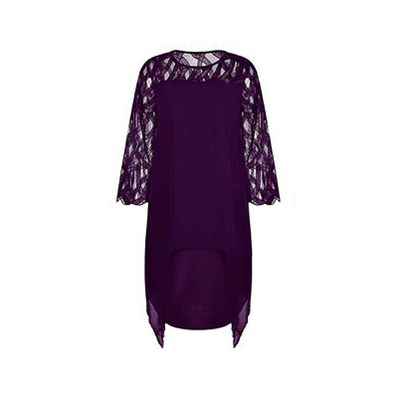 Camilla | Vestido negro asimétrico con mangas transparentes