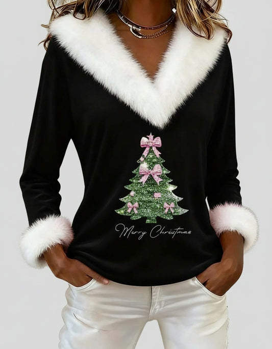 Anabel | Top Casual Elegante con Borde de Piel