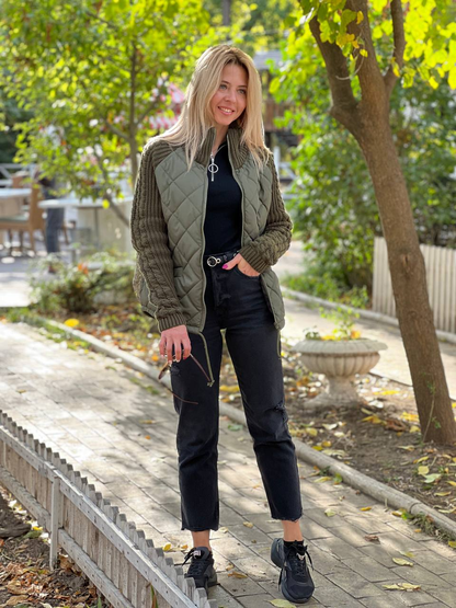 Graciela | Chaqueta patchwork de punto para mujer