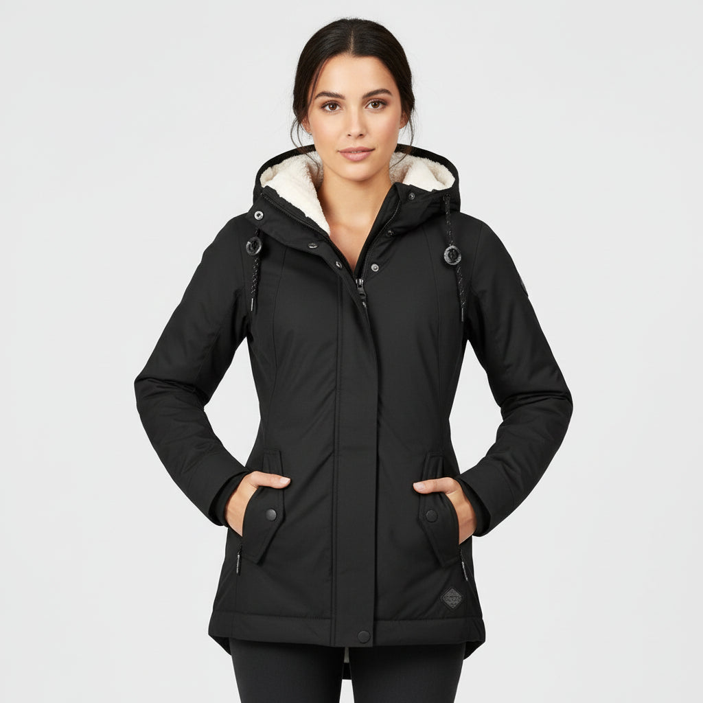 Alpi - Chaqueta cálida e impermeable con capucha para mujer