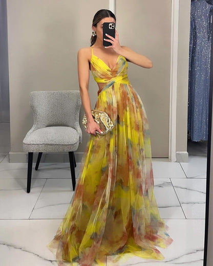 GISELLE | Vestido maxi de chiffón