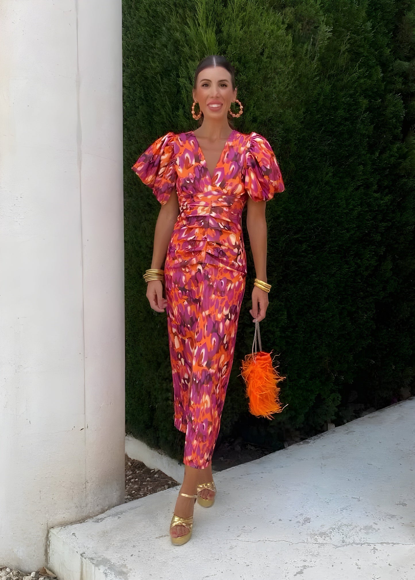 Nara | Vestido con mangas plisadas