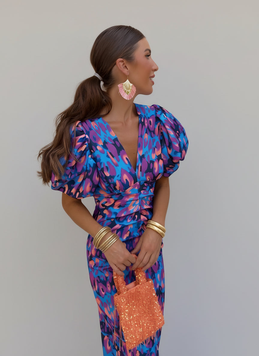 Nara | Vestido con mangas plisadas