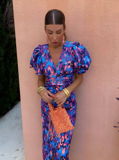 Nara | Vestido con mangas plisadas