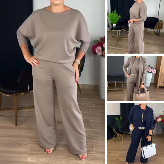 Gabriella | Conjunto de 3 Piezas con Cárdigan Largo – Comodidad Elegante y Estilo Versátil para Todas las Ocasiones