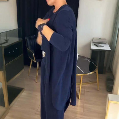 Gabriella | Conjunto de 3 Piezas con Cárdigan Largo – Comodidad Elegante y Estilo Versátil para Todas las Ocasiones