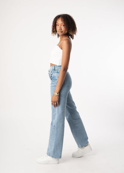 Luci | Vaqueros de pierna recta asimétricos