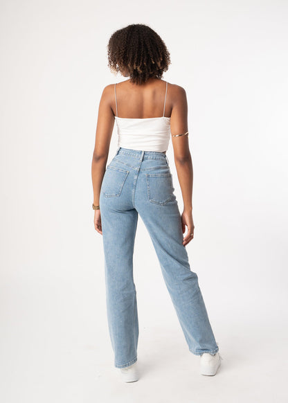 Luci | Vaqueros de pierna recta asimétricos