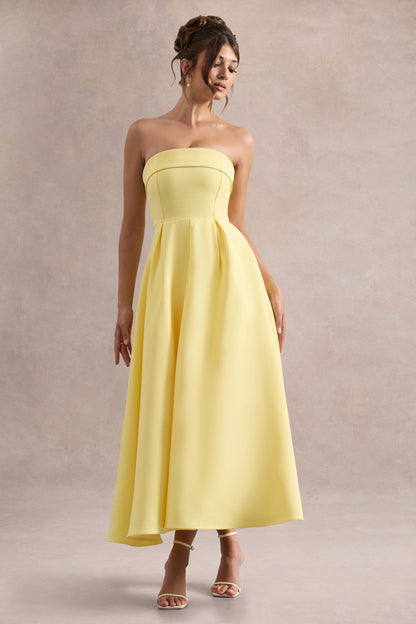 ANNE | Vestido midi elegante con escote de hombros descubiertos