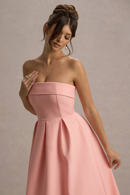 ANNE | Vestido midi elegante con escote de hombros descubiertos