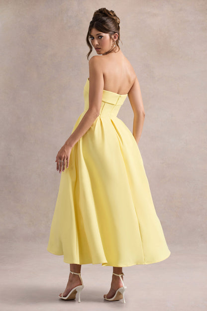 ANNE | Vestido midi elegante con escote de hombros descubiertos